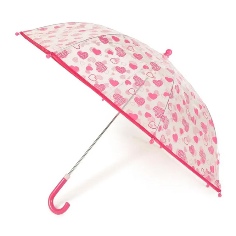 PLAYSHOES Ombrello trasparente con cuori rosa